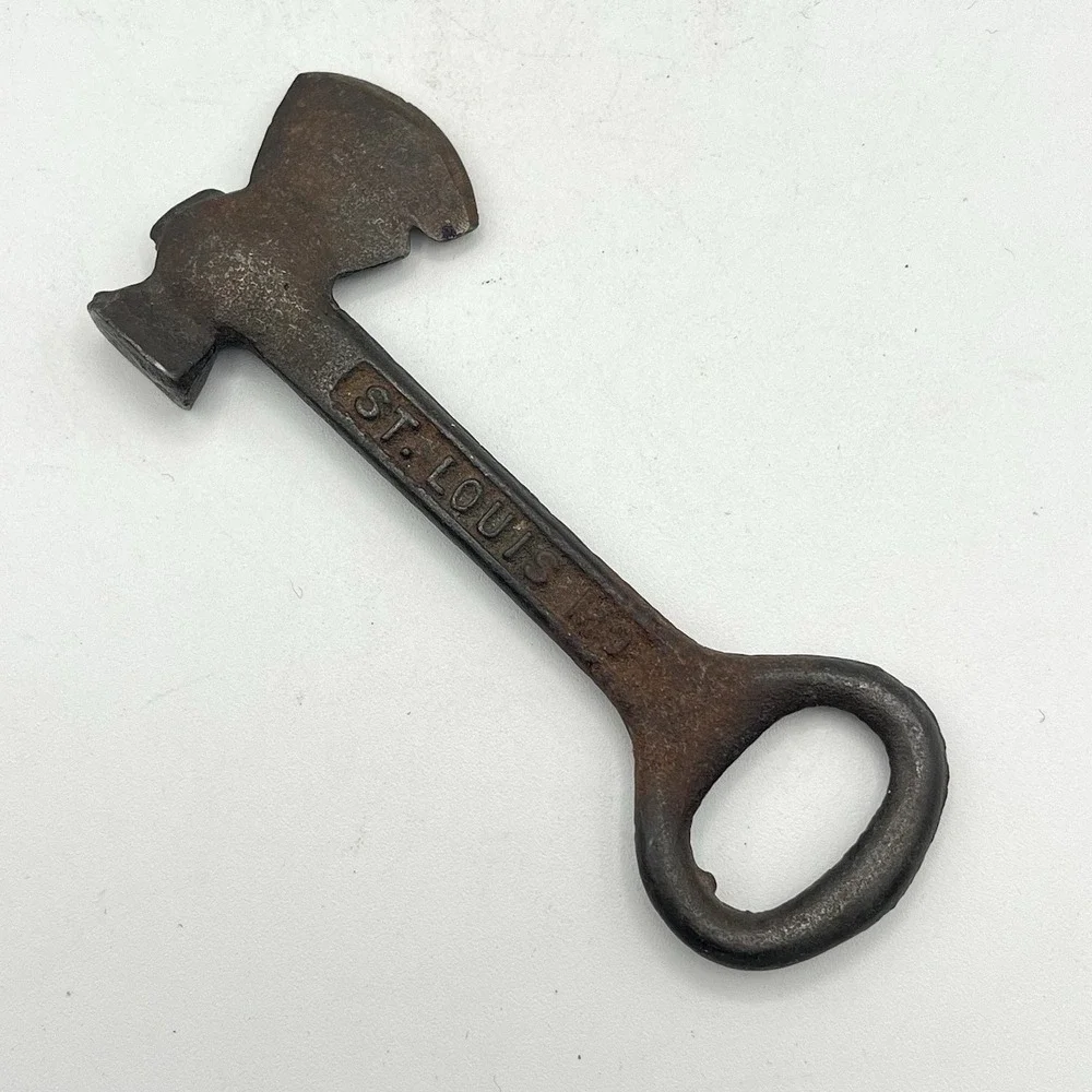 Vintage St Louis MO Liberty Foundry Bottle Opener Hatchet Cigar Cutter Cast Iron